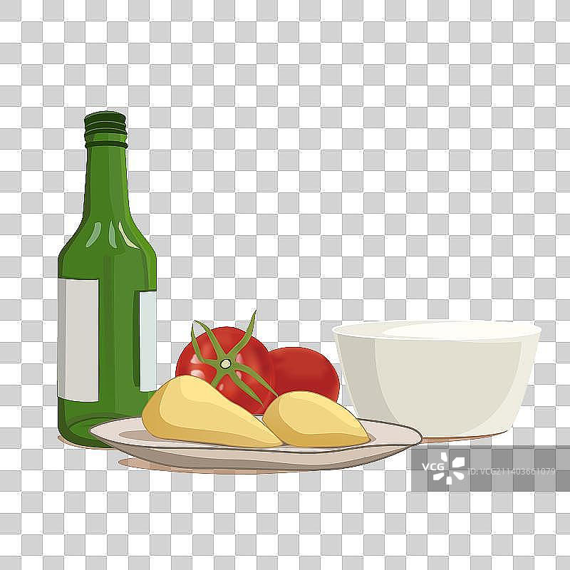 传统中国白酒文化插画元素图片素材