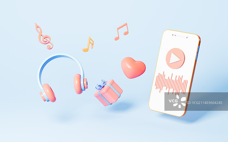 网络直播主题3D渲染图片素材