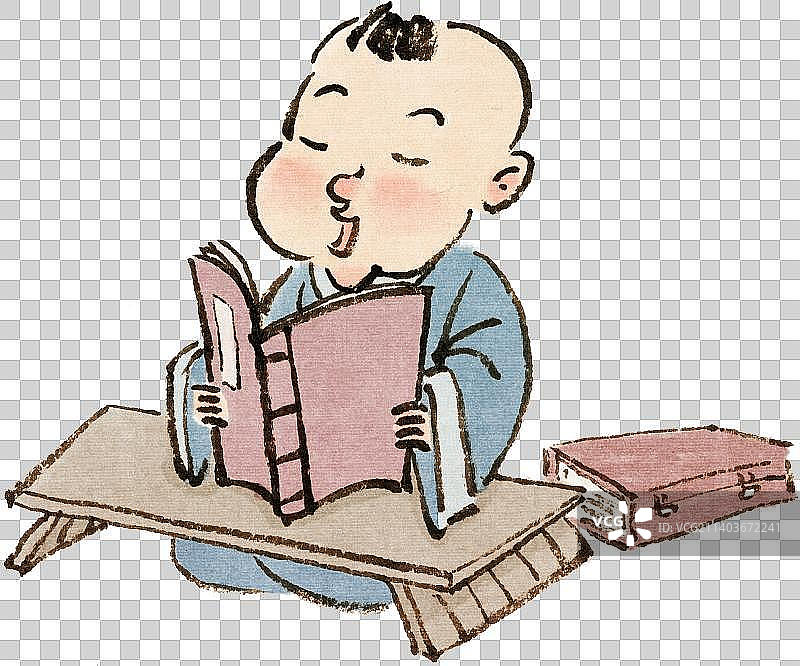 读书的儿童人物元素图片素材