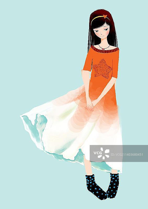 害羞的女孩图片素材