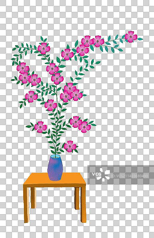 桌子上盛开的花图片素材