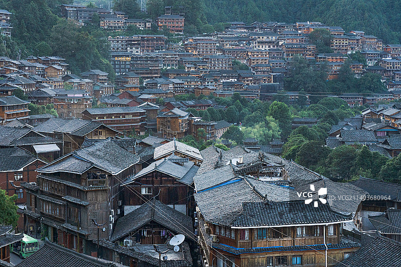 贵州黔东南凯里席间千户苗寨航拍图片素材