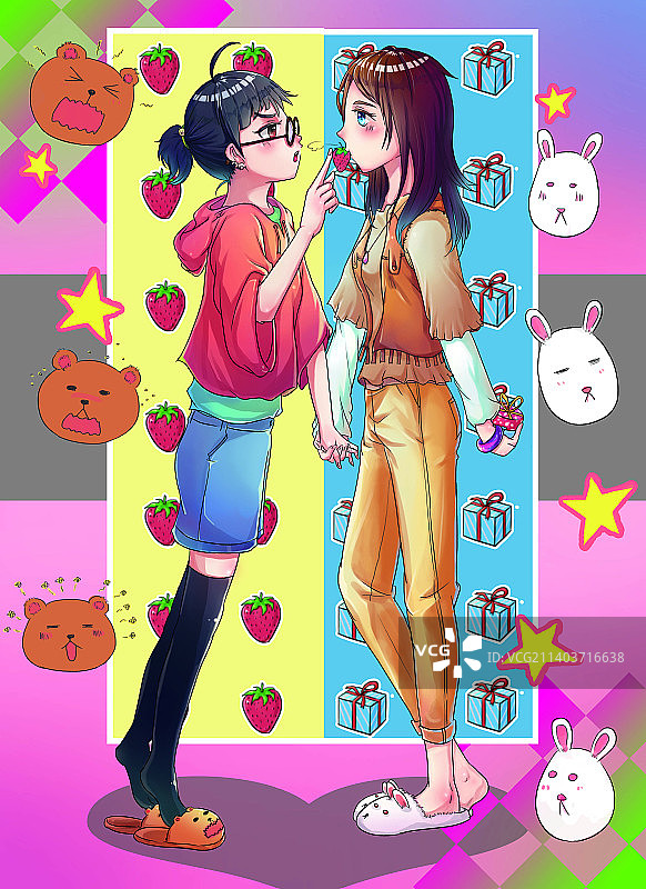 年轻的女孩和女孩图片素材