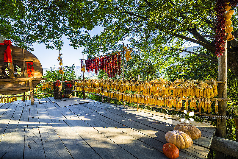 江西婺源篁岭景区秋季晒秋风光图片素材