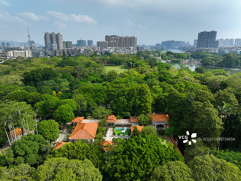 广东省汕头市金平区中山公园航拍图片素材