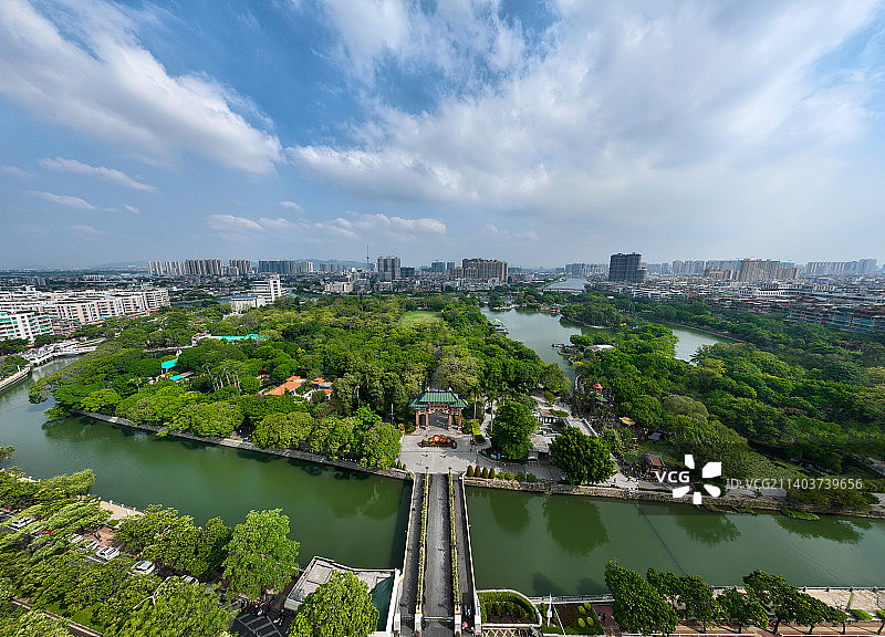 广东省汕头市金平区中山公园航拍图片素材