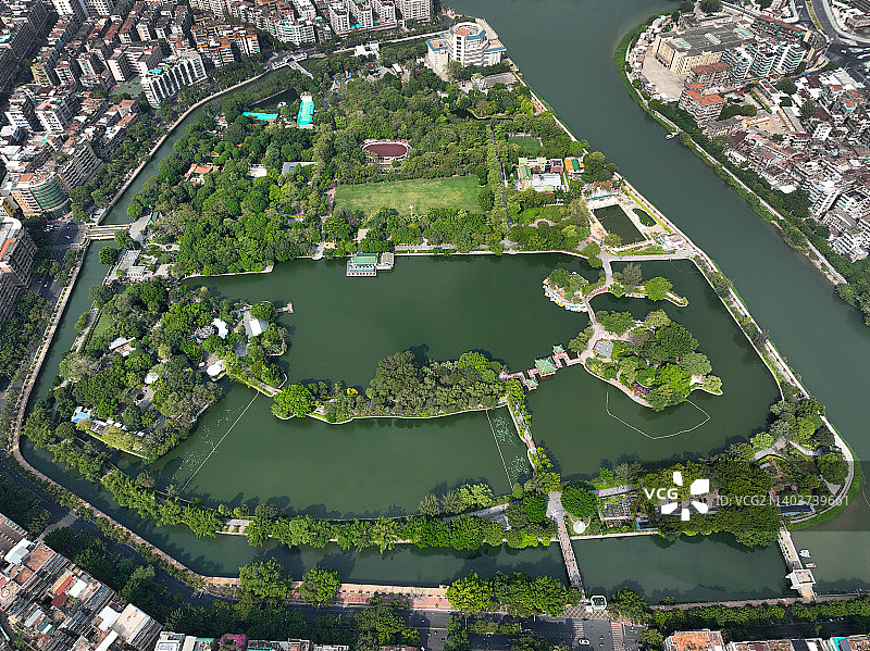 广东省汕头市金平区中山公园航拍图片素材