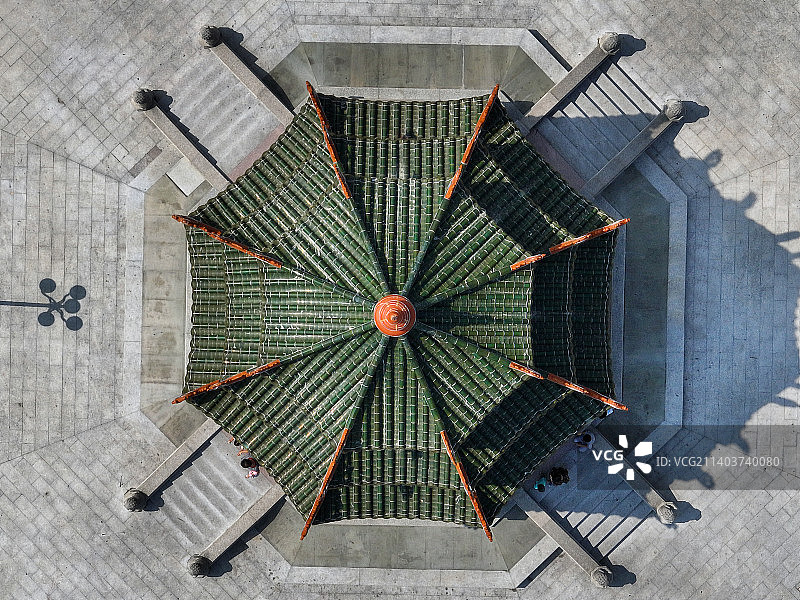 广东省汕头市金平区汕头老城小公园航拍图片素材