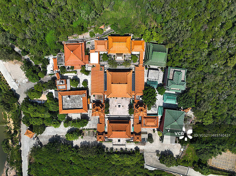 广东省揭阳市榕城区黄岐山森林公园航拍图片素材