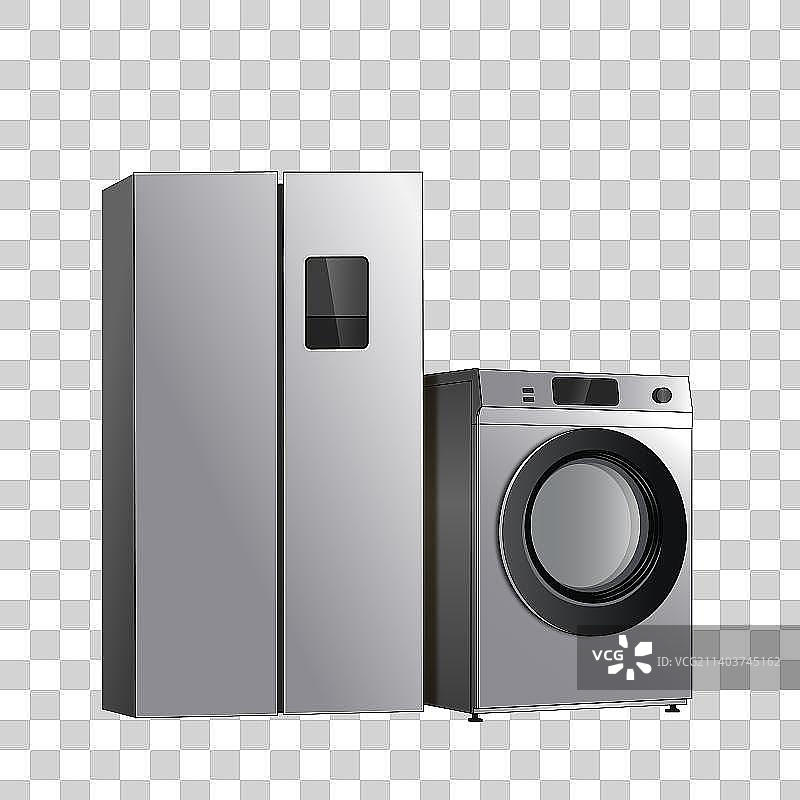 家用电器冰箱洗衣机冰柜烤箱微波炉抽烟机图片素材