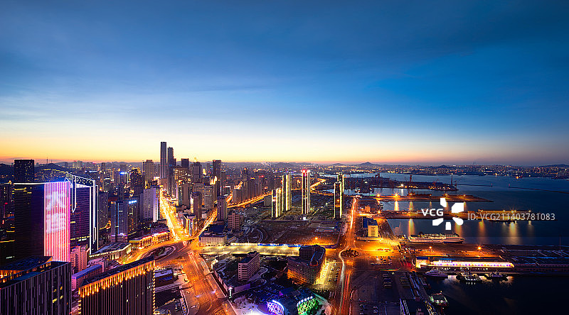 大连中山区夜景全景图片素材