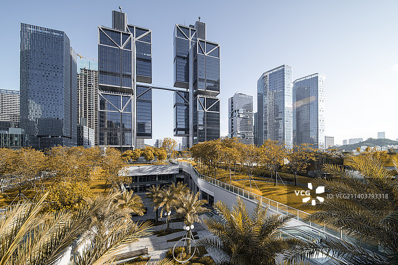 中国广东深圳西丽留仙洞总部基地天空之城大厦图片素材