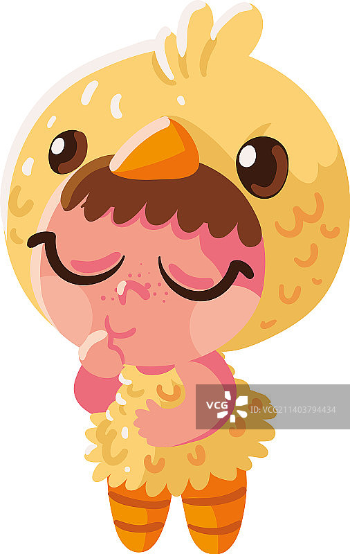万圣节穿着小鸡服装的可爱女孩图片素材