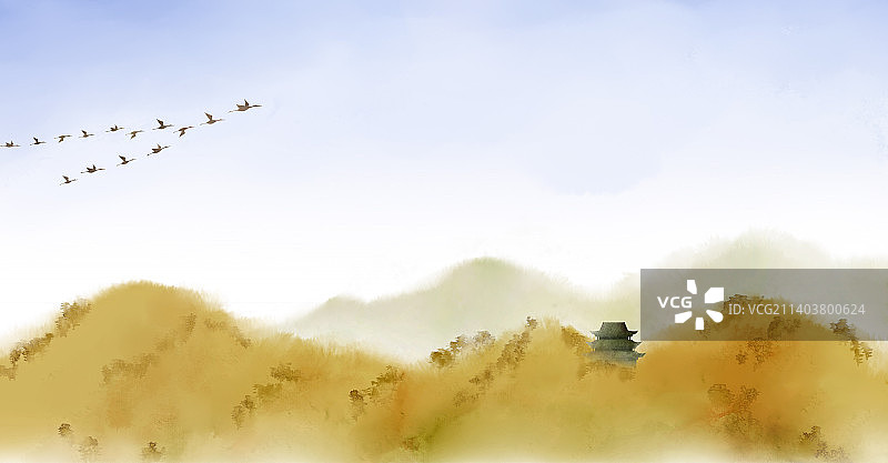 秋天背景插画图片素材