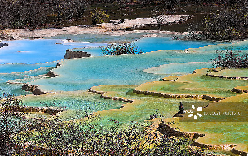 黄龙五彩池图片素材