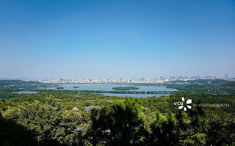 杭州西湖全景图片素材