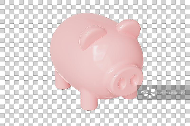猪仔存钱罐三维插画图片素材
