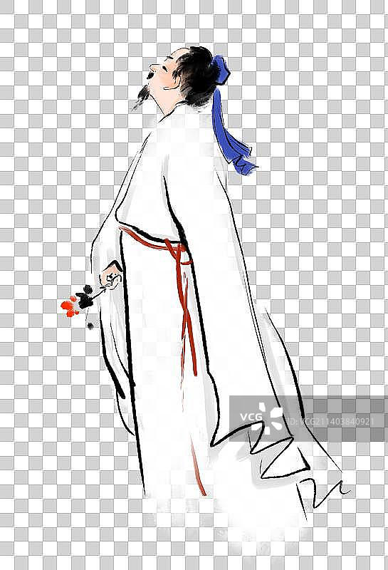 文学诗人插画元素图片素材