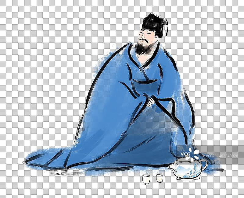 文学诗人插画元素图片素材