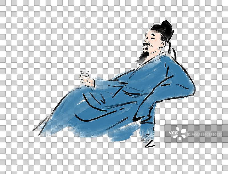 文学诗人插画元素图片素材
