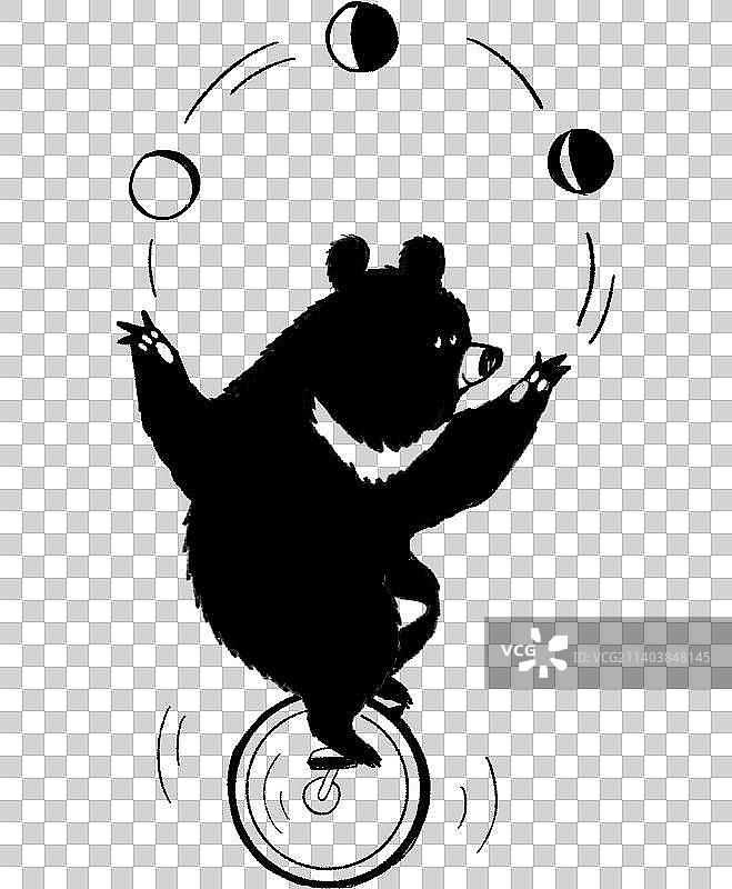 手绘小熊涂鸦图片素材