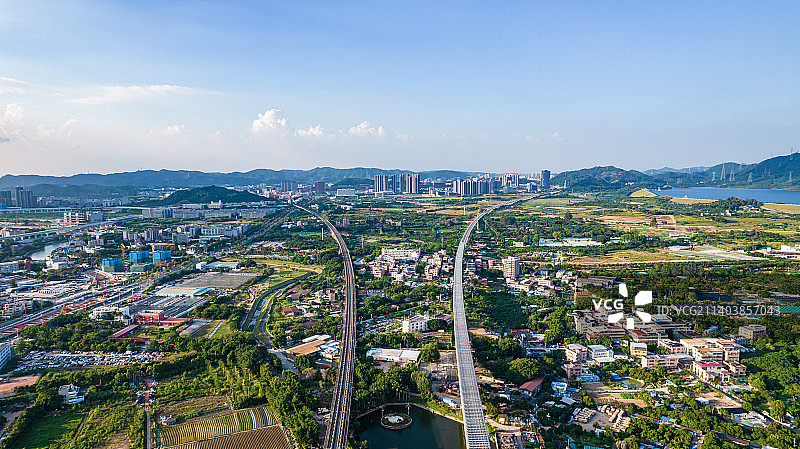 深圳高铁光明双线段图片素材