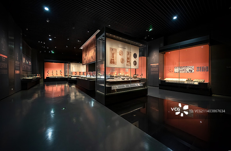 陕西历史博物馆室内场景图片素材