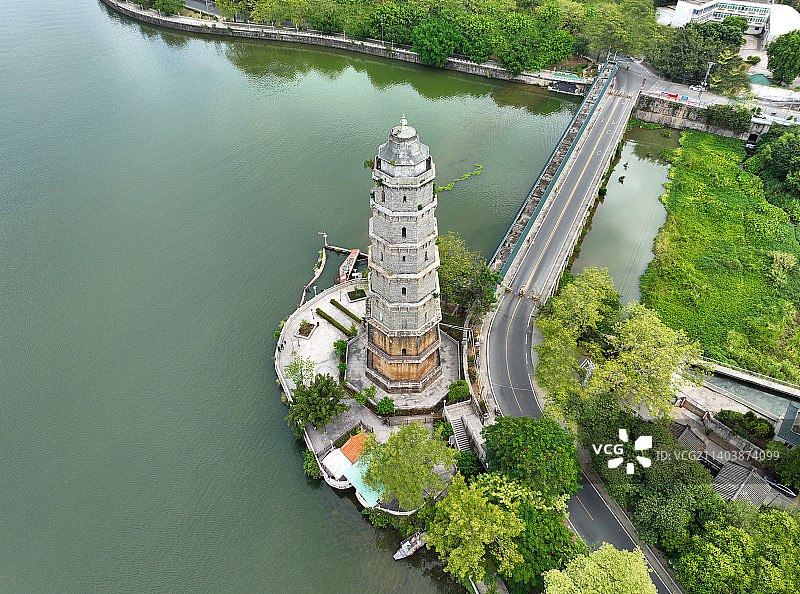广东省潮州市湘桥区凤凰塔航拍图片素材
