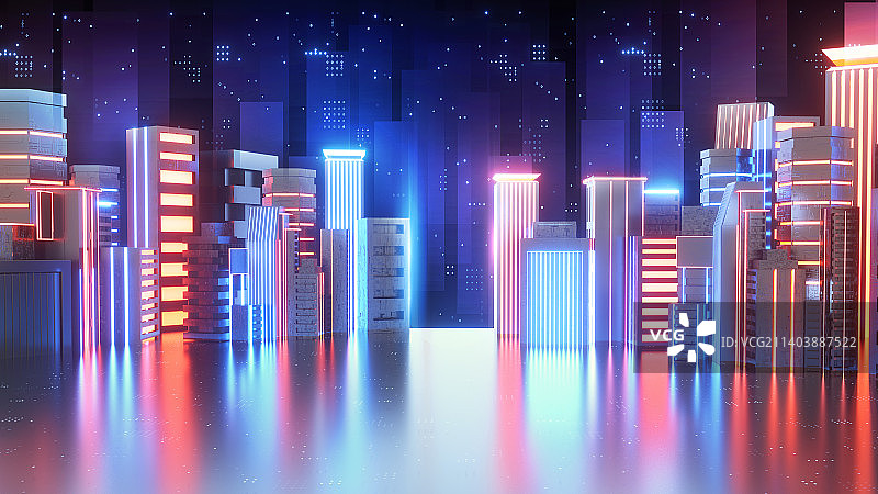 酷炫城市发光空间场景图片素材