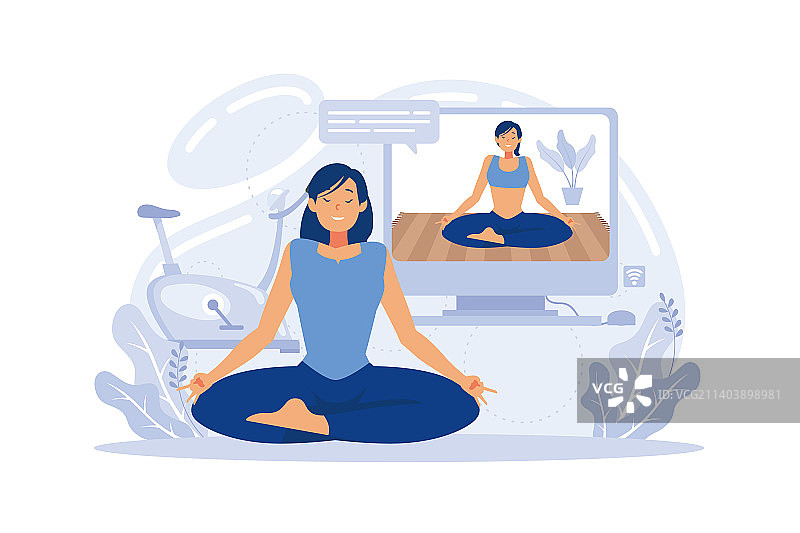 瑜伽馆在线直播课程：女孩图片素材