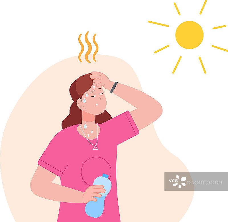 夏季中暑脱水的女人图片素材