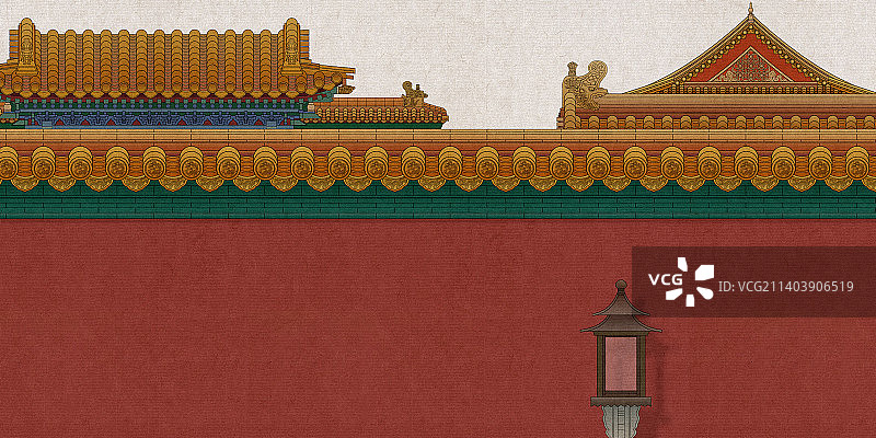 手绘，故宫，插画，工笔画，中国风图片素材