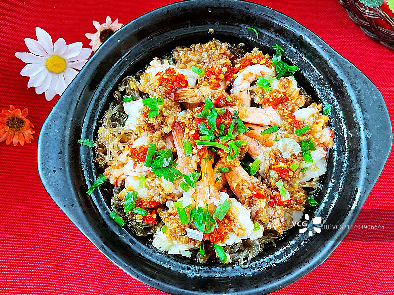 静物摄影～蒜蓉粉丝虾煲图片素材