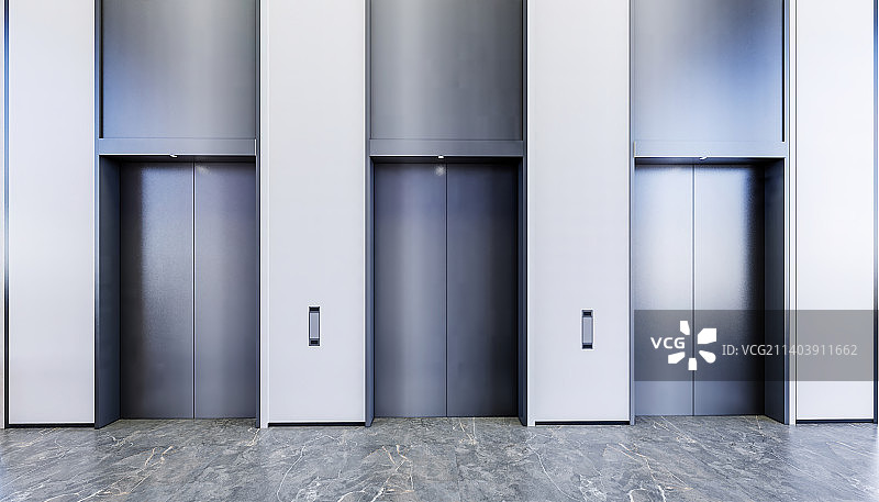 现代建筑 写字楼办公大堂电梯厅特写图片素材