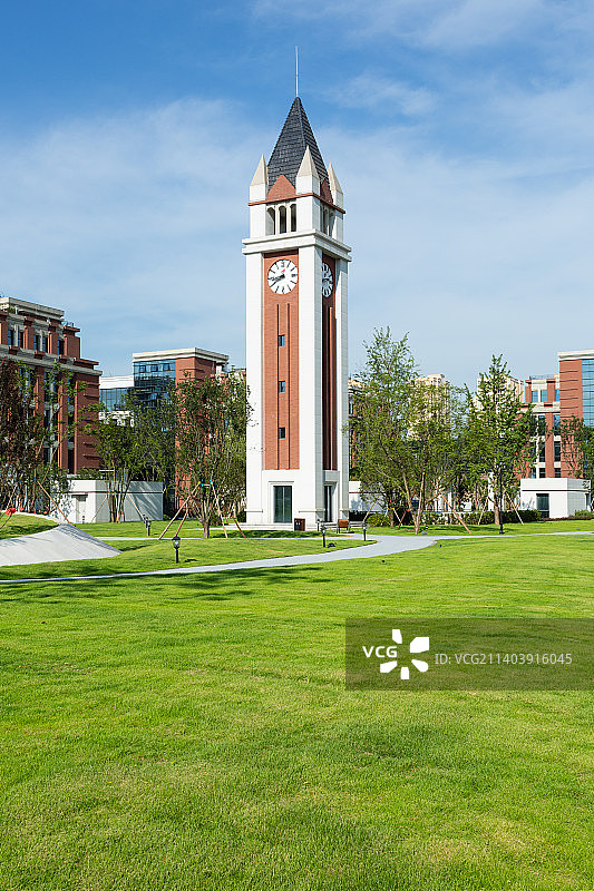 草地上的教育建筑图片素材