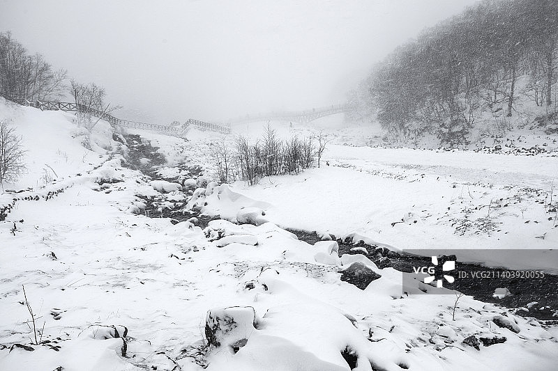 长白山北坡风雪图片素材