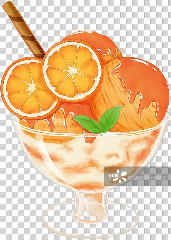 橙子冰淇淋图片素材