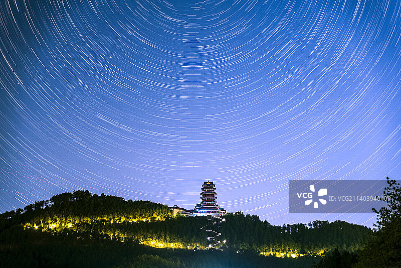 信丰阁星轨图片素材