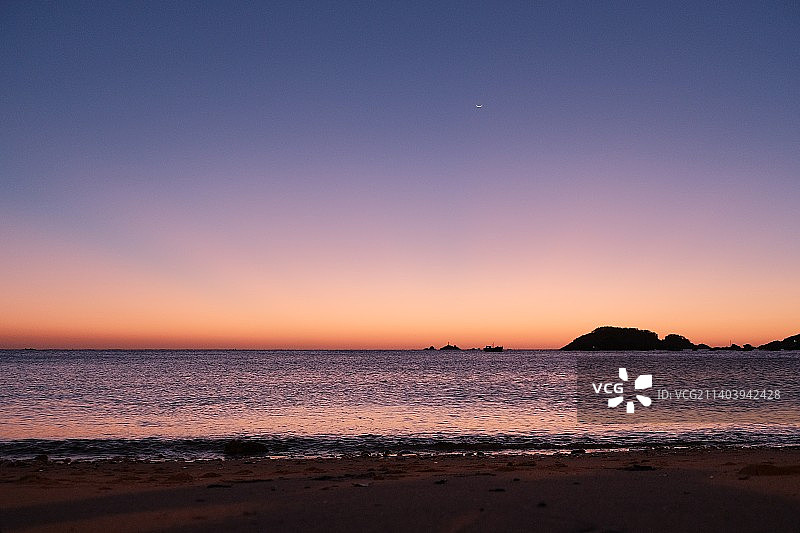 威海半月湾日出图片素材