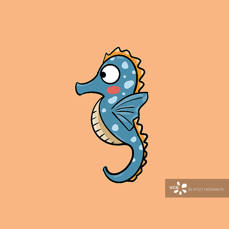 卡通海马插画素材设计图片素材