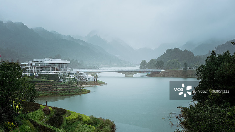 中国贵州都匀绿博园的局部风景图片素材