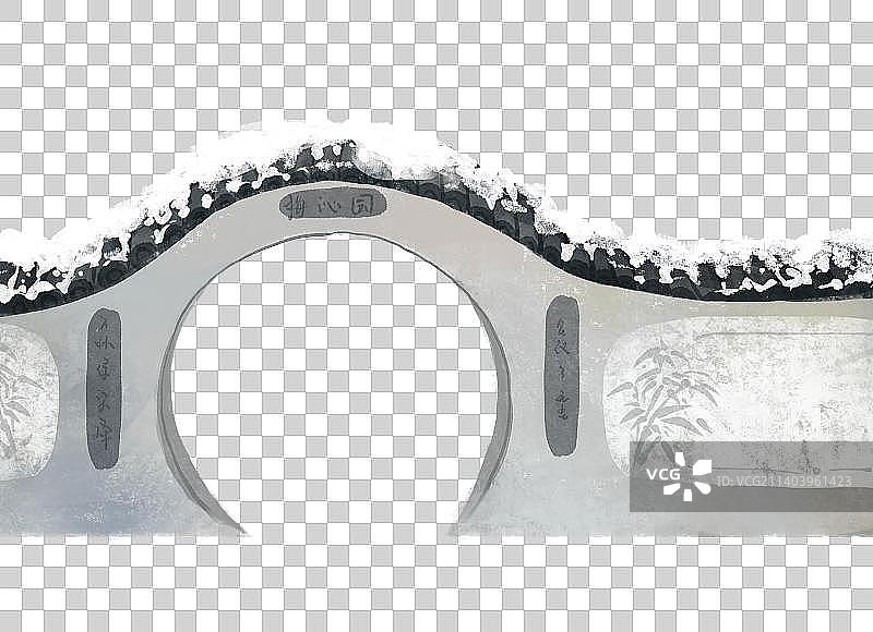 苏州园林建筑雪景图片素材