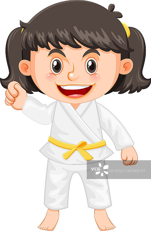身穿跆拳道服的女孩图片素材