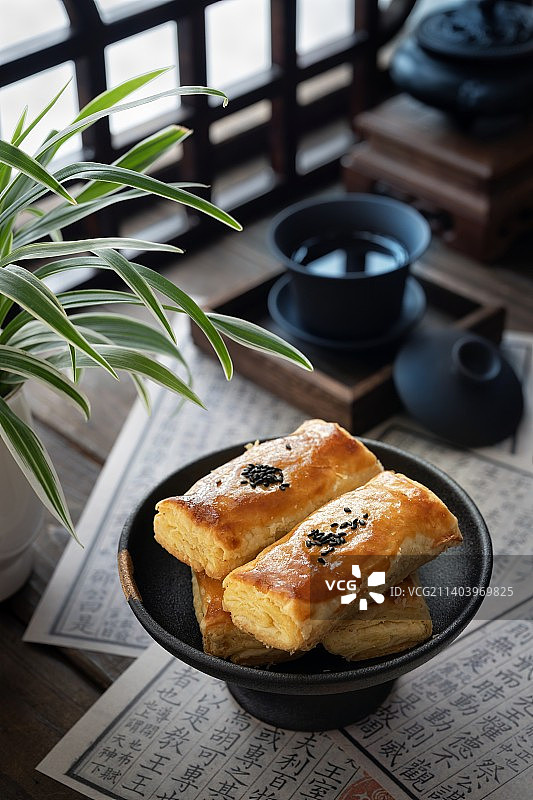 中式窗+下午茶图片素材