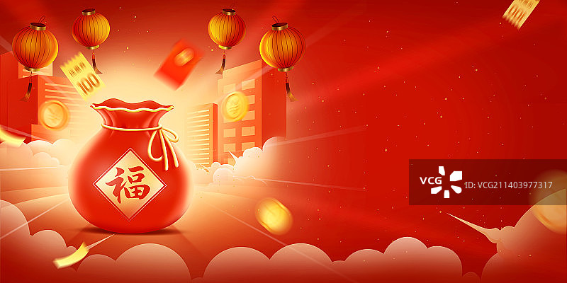 互联网春节新年网购促销活动海报插画图片素材