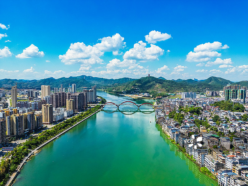 航拍广西平乐风光图片素材