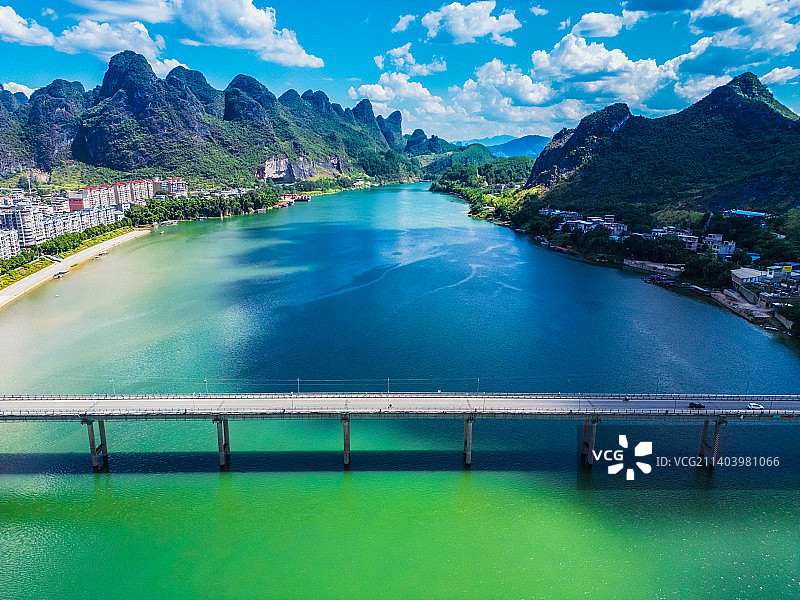 航拍广西平乐风光图片素材