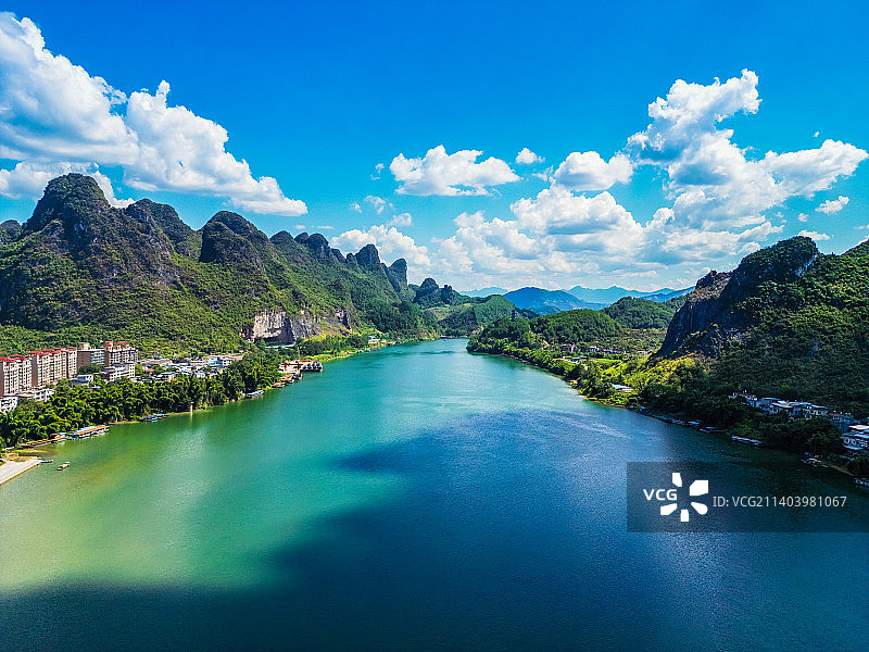 航拍广西平乐风光图片素材