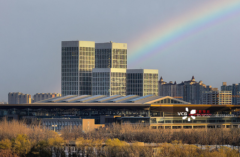 远眺北京朝阳站图片素材