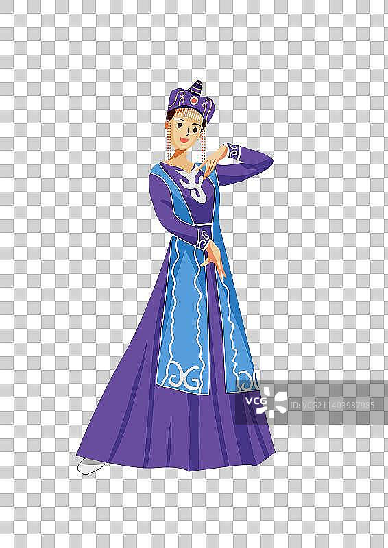 身穿蒙古服饰跳舞的女子图片素材